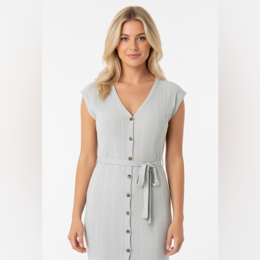 CAUTION to the wind size medium grey boho midi dress - Picture 1 of 6